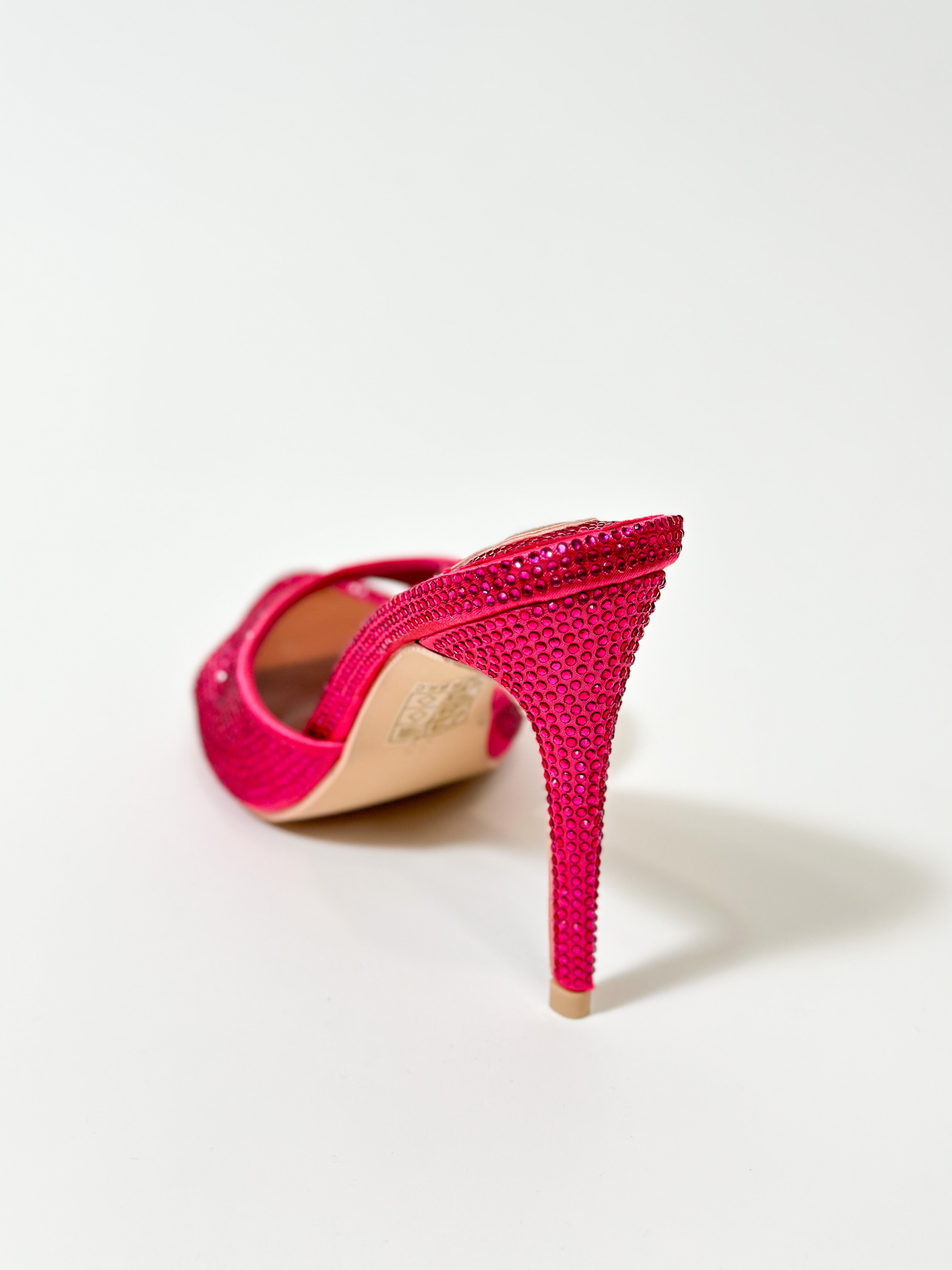 Papuci femei roz stileto cu pietre