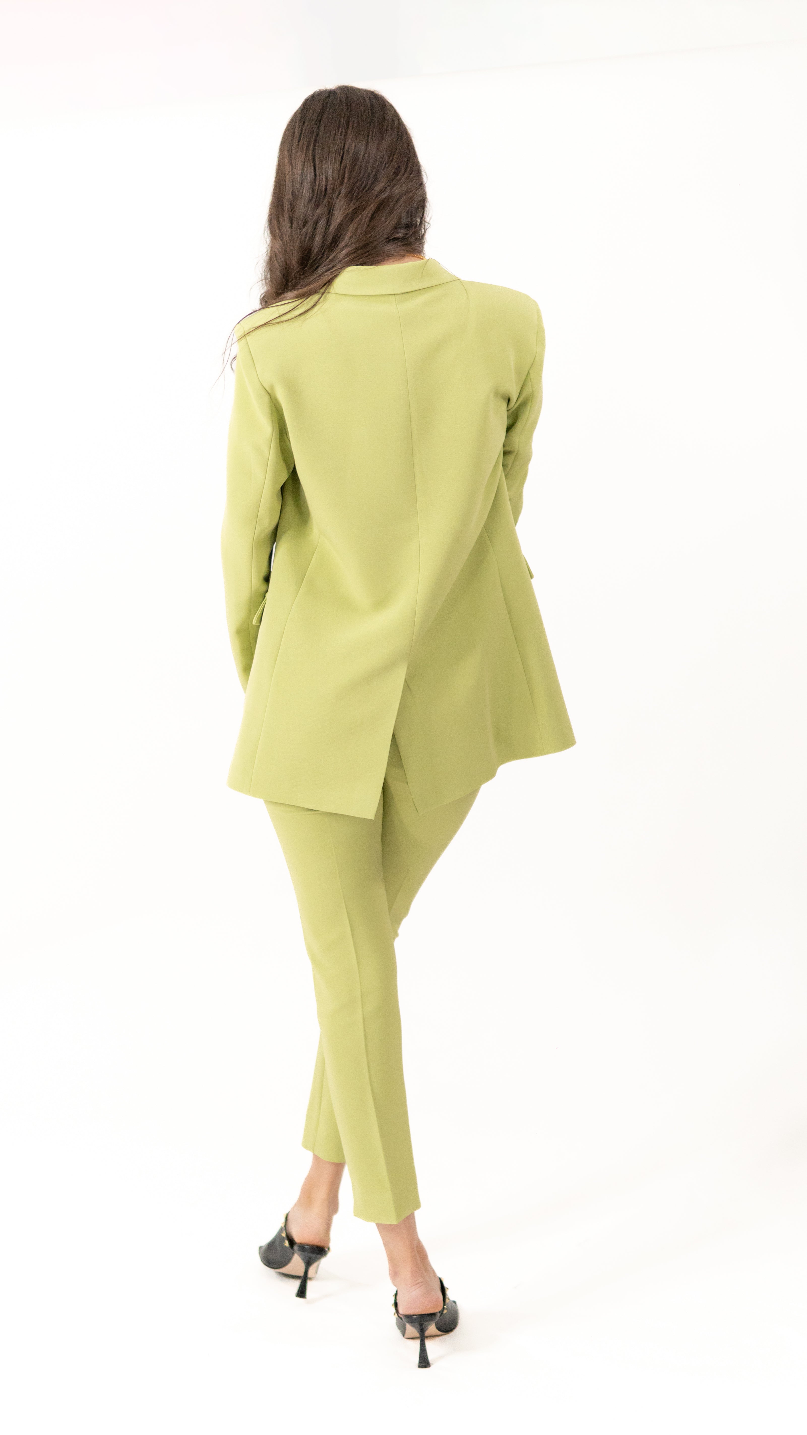 Pantaloni femei verzi fără nasture