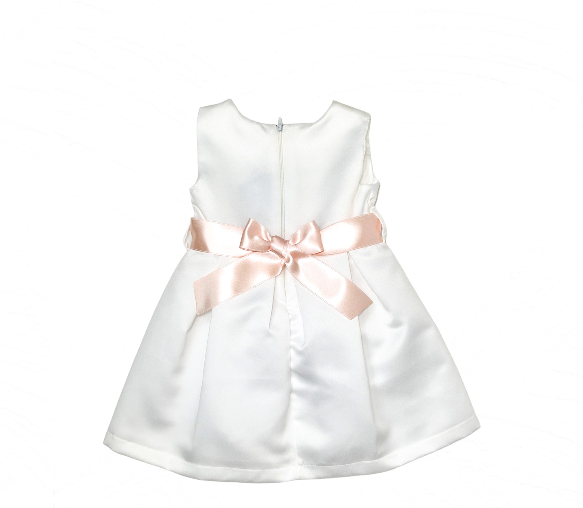 Rochiță bebeluși fetițe Pierre Cardin elegantă albă cu trandafiri